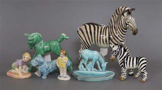 A Royal Doulton miniature figure of Robin, M39 and sundry ceramics,
